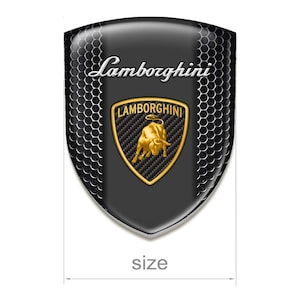 Silicone Emblem flat surface Shield logo Epoxy Resin All Sizes brand Lamborghini 1pcs - Stickers for Phone, Fender, Laptop, Car Tuning, Gift