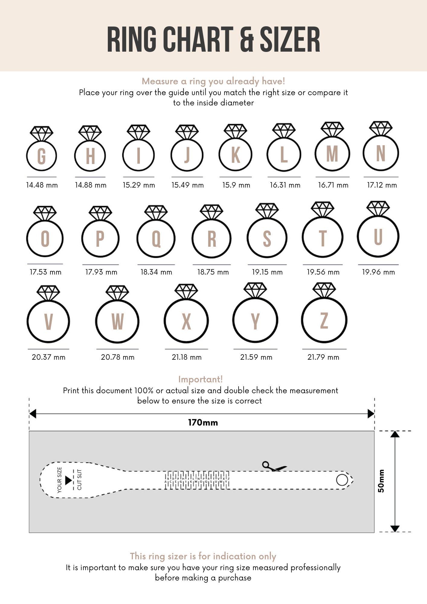 Actual Size Printable Ring Sizing Guide Printable Ring How To Know