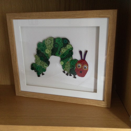 The Very Hungry Caterpillar Picture Nursery Decor Gift Button Etsy