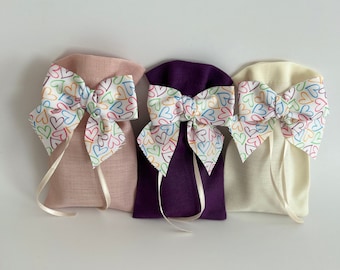 Handmade Fabric Gift Bag: Reusable Cotton Blend with Ribbon Bow