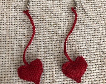 Valentine’s  day earrings. Handmade  heart earrings. Gift for women. Gift ideal. Gift for her. Gift for mom. Women heart earrings.