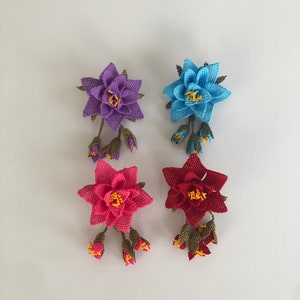 Handmade Needle Lace Flower Brooch: Elegant Silk Accessory