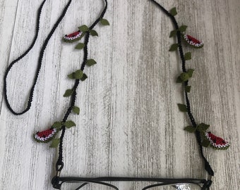 Handmade Watermelon Crochet Glasses Chain: Needle Lace Eyeglass Strap