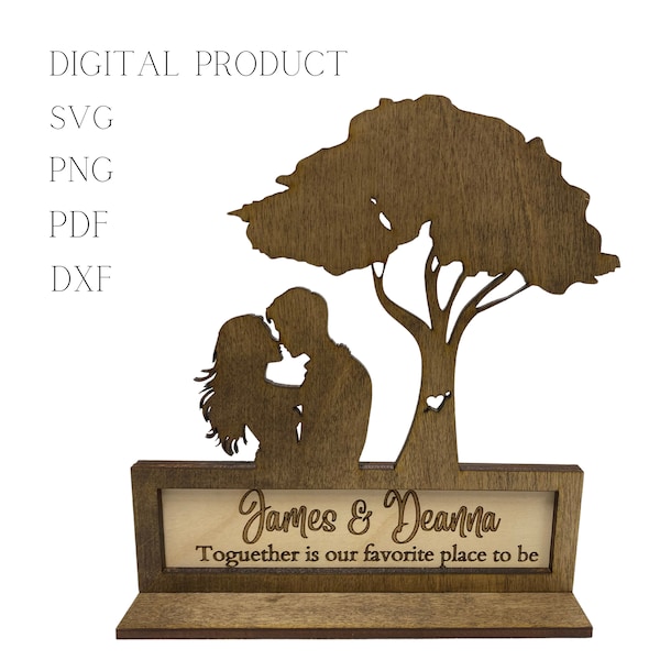 Romantic Couple Laser Cut Ready, Love Personalized Sign SVG, Valentines Sign, Personalized Digital Product