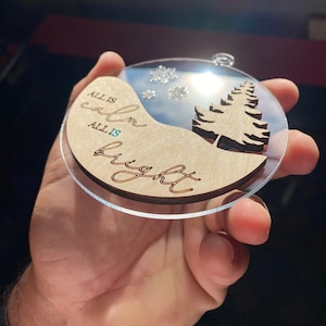 All is Calm Laser Cut File | 3D Wood Ornaments SVG | Laser Christmas Cut File | Wood and Acrylic Cut File | Christmas | Ornament | Glowforge