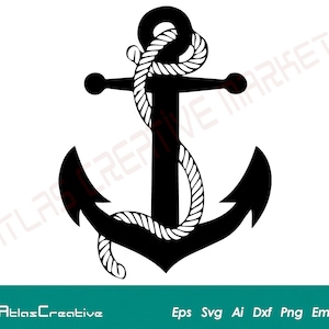 Anchor SVG, Nautical Clipart, anchor cut file, Ship, Ocean, anchor, Nautical Printable Decor for Cricut, Png, Dxf, Psd, Emf, Eps, Ai and Svg
