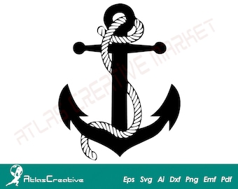 Anchor SVG, Nautical Clipart, anchor cut file, Ship, Ocean, anchor, Nautical Printable Decor for Cricut, Png, Dxf, Psd, Emf, Eps, Ai e Svg