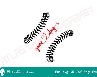 Game Day Baseball svg, Baseball Game Day Silhouette, Game Day Shirt svg, Cricut file, Png, Dxf, Psd, Emf, Eps, Ai and Svg