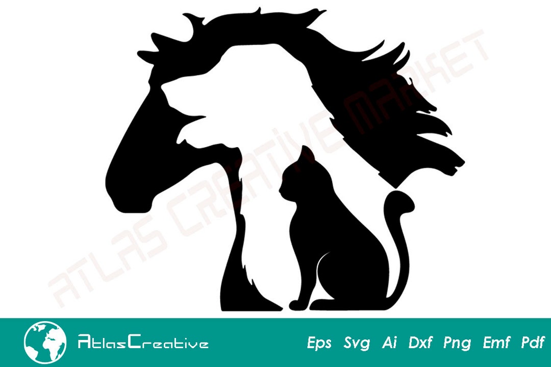 Cat Dog Horse Svg, Cat Svg, Dog Svg , Horse Svg, Vet Tech Svg, Home