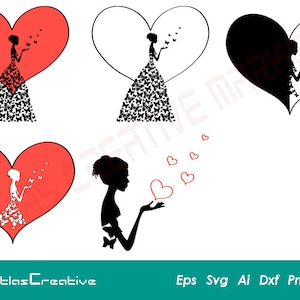 Woman SVG, Woman Bundle, Heart, butterflies, future is female,LOVE Woman, Cricut, Png, Dxf, Psd, Eps, Emf, Ai and Svg