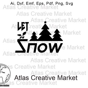 Laat Snow Christmas teken Let is sneeuw svg Cricut Vakantie svg Marry Kerstmis