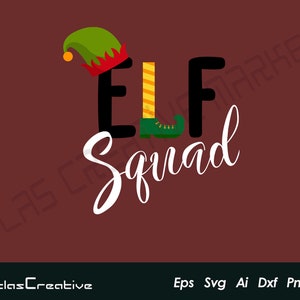 Elf Squad Svg, Christmas Elf Svg, Funny Holiday, Kids Svg, Family Matching Shirts, Cricut, Silhouette, Png, Dxf, Psd, Emf, Eps, Ai and Svg