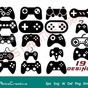 Game Controller Svg (19) Bundle, Gamer svg, Video Game vector, Game Day, Console file svg, File digitale, Png, Dxf, Psd, Emf, Eps, Ai e Svg