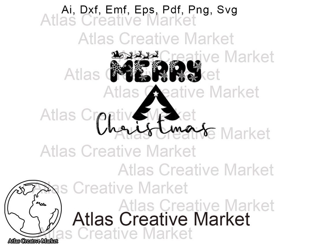Merry Christmas Svg File, Merry Christmas for Cricut and Silhouette ...
