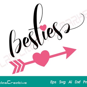 Besties Svg, Bachelorette Vector, beste vrienden voor altijd, Besties Shirt Svg, Instant Download cilpart, Png, Dxf, Psd, Emf, Eps, Ai en Svg