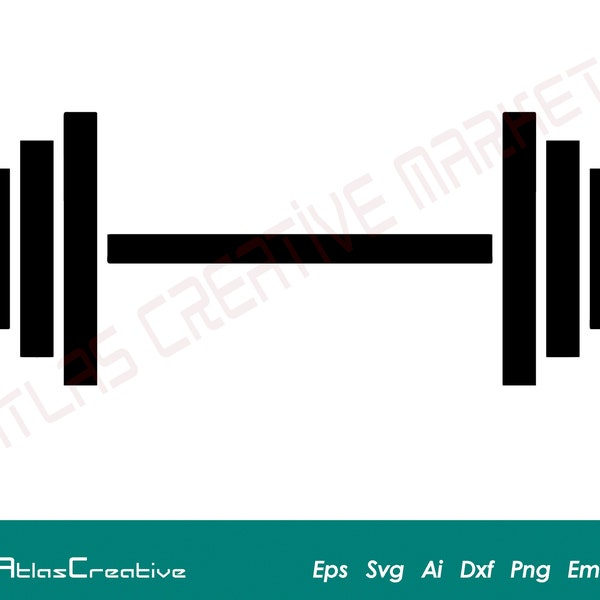 Barbell svg, Weight svg, Fitness Barbell clipart, Dumbbell Svg, Bodybuilding Vector Cut file for Cricut, Png, Dxf, Psd, Emf, Eps, Ai and Svg