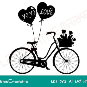 Valentinstag Fahrrad svg, Valentinstag, Fahrrad SVG, Xoxo Love, Liebe Herzen Cut Datei Cricut, Png, Dxf, Psd, Emf, Eps, Ai und Svg