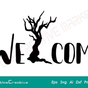 Welcome SVG Cut File, Welcome Svg, front door svg, Welcome Clipart Rustic Farmhouse svg, Silhouette, Png, Dxf, Psd, Emf, Eps, Ai and Svg