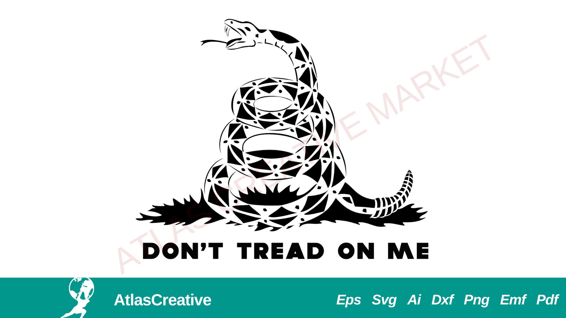 Don't Tread On Me, Gadsden Flag SVG, Gadsden Snake American Flag, Patriot, wings cut file, Png, Dxf, Psd, Emf, Eps, Ai and Svg