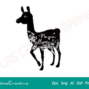Mama Llama svg, Fête des Mères, Mama Llama et Little Llama, Fête des Mères SVG, Cut File, Png, Dxf, Emf, Psd, Eps, Ai et Svg