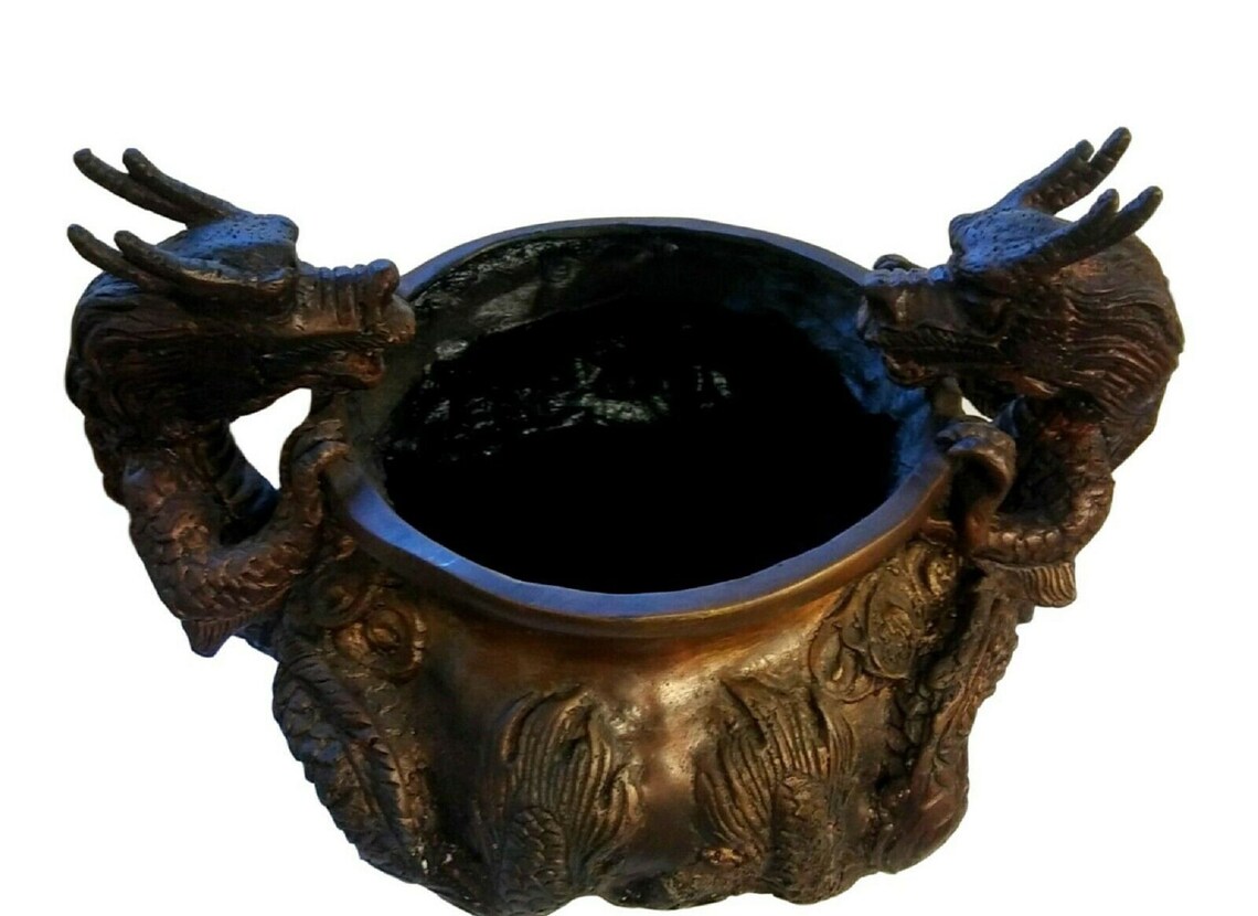 Bronze Dragon Incense Burner from Thailand Etsy