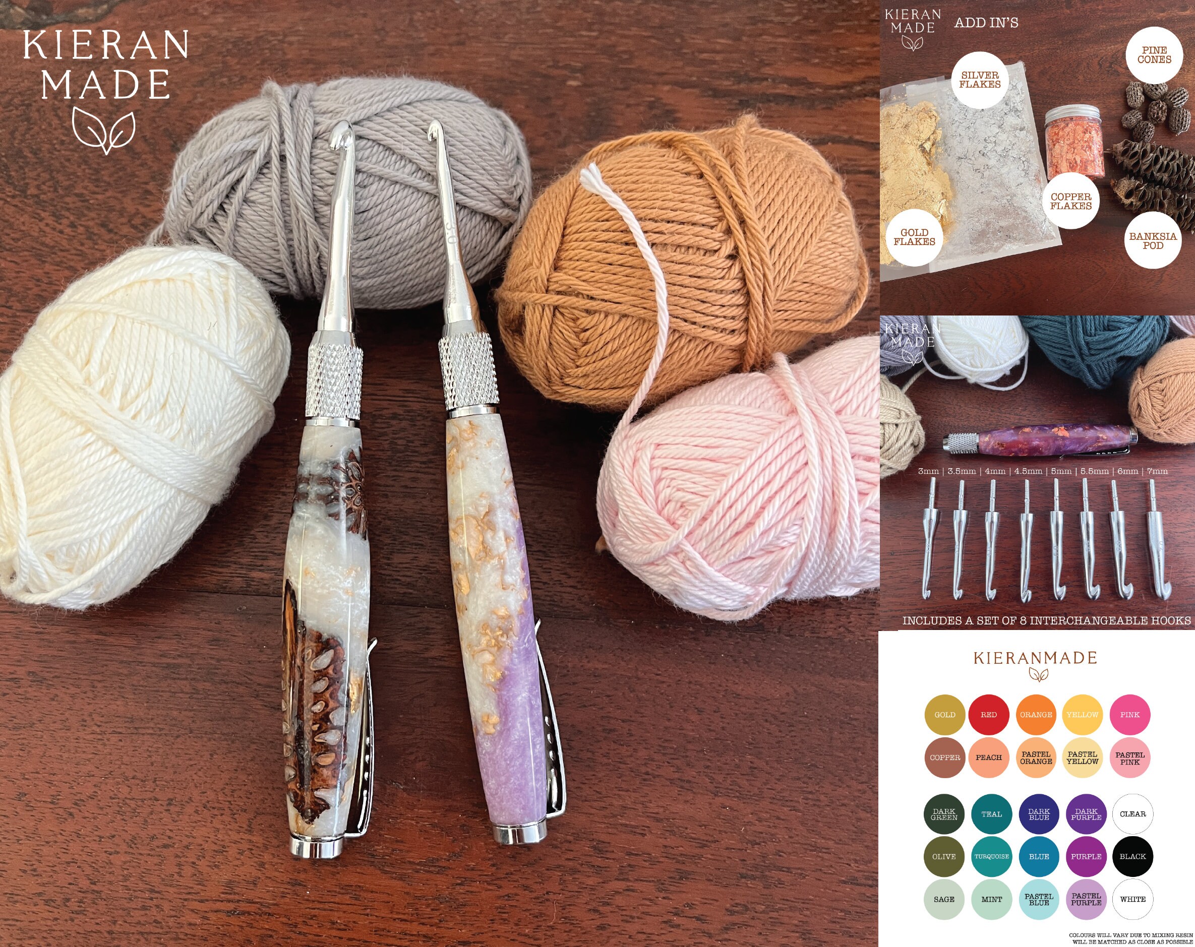 Handmade Resin Crochet Hooks – Peach&Paige