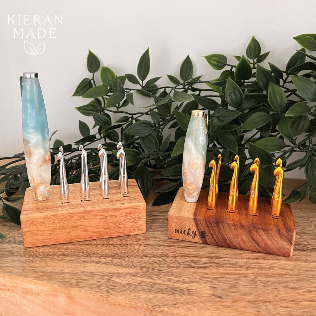 Crochet Hook Display Timber Stand Optional Engraving Etsy
