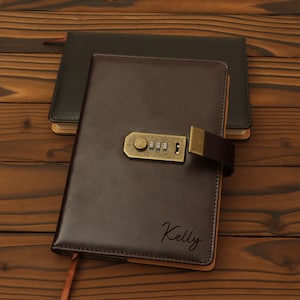 Diario de cuero personalizado tamaño A5, cuaderno de cuero, diario con líneas rellenable, regalo para niños, regalo de cumpleaños para mamá, cuaderno de escritura