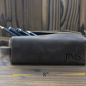 Personalized Pen Case, Double Zipper Leather Pencil Bag, Pen Case Pouch Storage, Two Layer Big Capacity