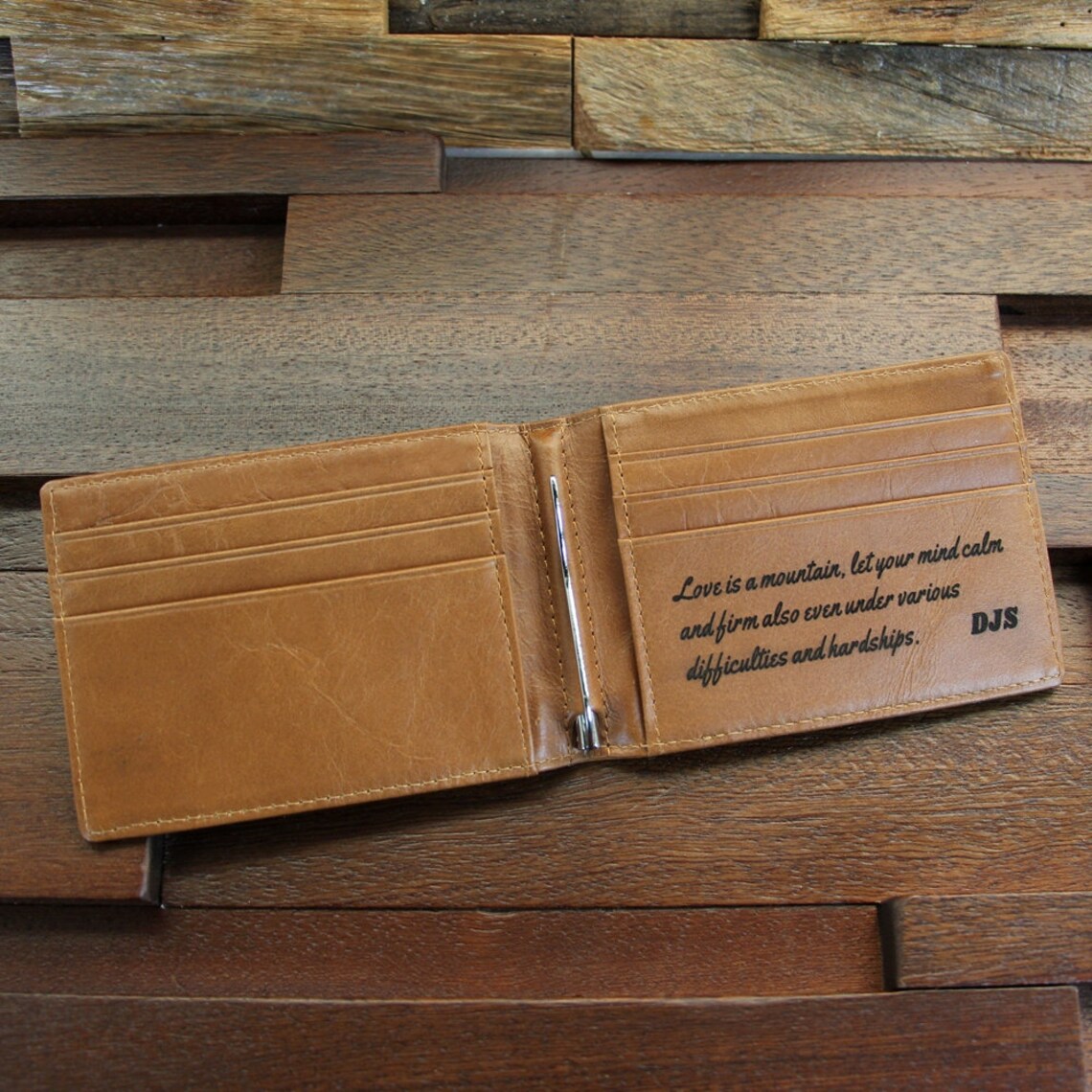 Laser Engraved Leather Wallets Gift for Father Mother Money Etsy
