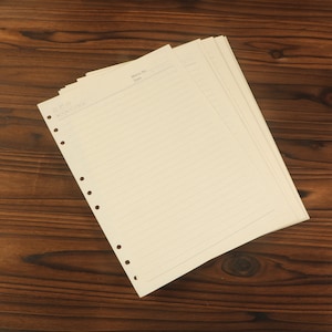 Páginas de diario recargables, papel rayado, Kraft, 160 páginas, 80 hojas
