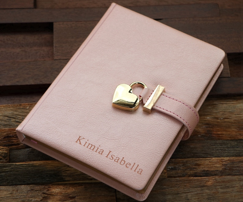 Engraved Diary with Lock and Key, Personalized Journal with Lock, Gift for Children, Daughter, Granddaughter, Mother's Day Gift image 2