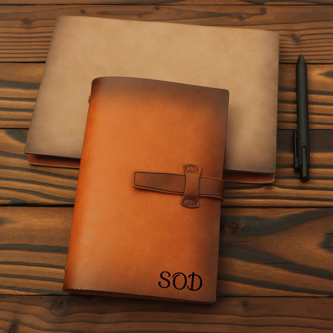 Personalized Leather Journal With Pen Holder: Refillable A5 A6 Diary - Etsy