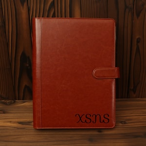 Personalizowane portfolio, notatnik Padfolio, prezent biznesowy, skórzane portfolio z kalkulatorem i notatkami, prezent dla partnera, dla niego i dla niej