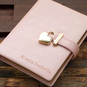 Diario grabado con candado y llave, diario personalizado con candado, regalo para niños, hijas, nietas, regalo de Navidad