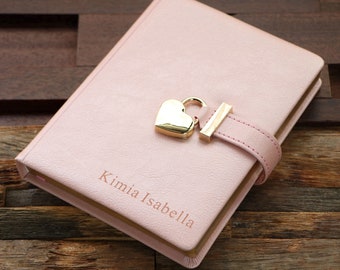 Engraved Diary with Lock and Key, Personalized Journal with Lock, Gift for Children, Daughter, Granddaughter, Mother's Day Gift
