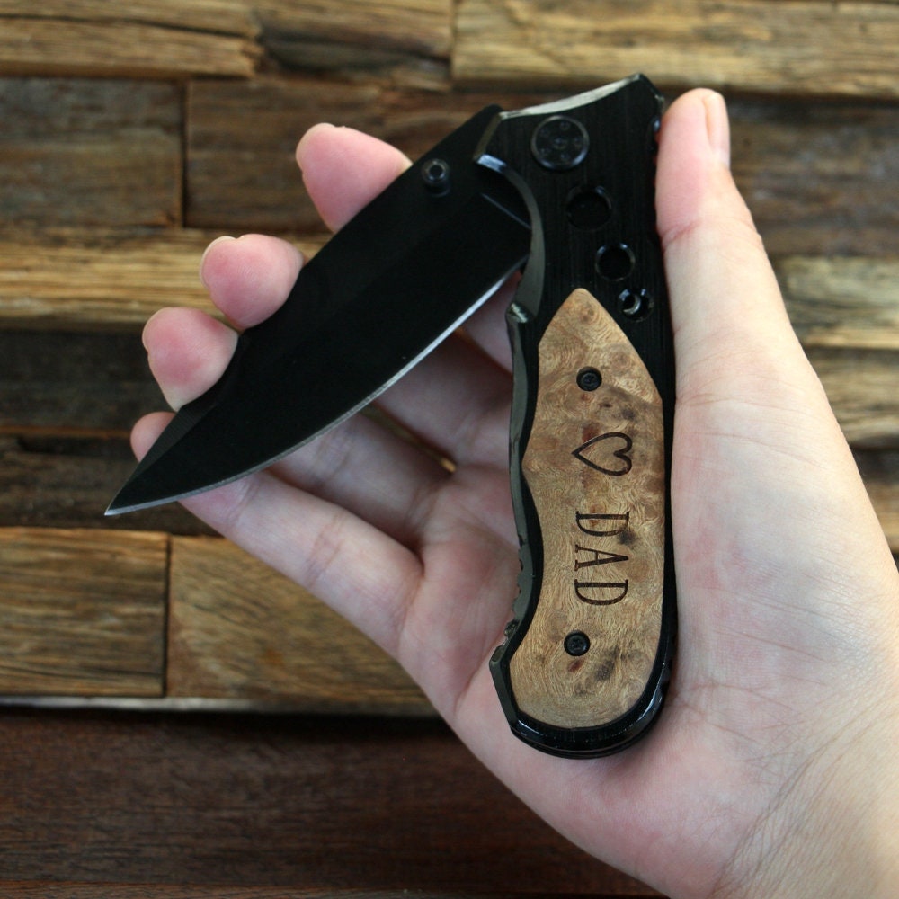 Laser Engraved Hunting Knife Gift for Men Father Etsy