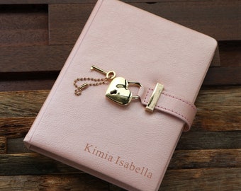 Engraved Journal with Lock and key, Lock Travel Journal, Gift for Daughter, Granddaughter, Students, Teacher