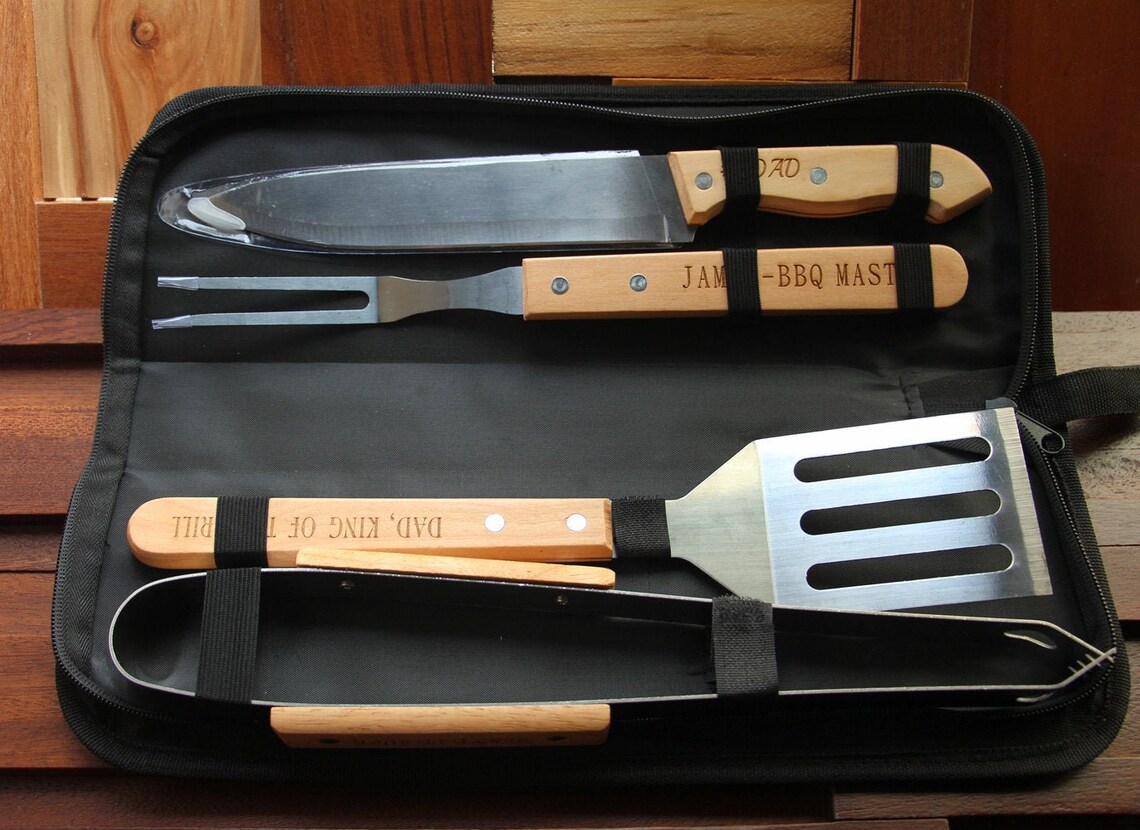 BBQ Set Tools 4 Grilling Tools Gift for Father Dad Etsy