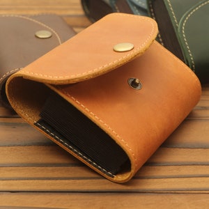 Ledertasche Knopf Brieftaschen, Organ Kartenhalter, Geschenk für Kind, Studenten, mehrere Kartensteckplätze Halter