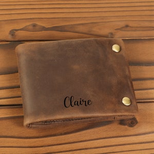 Portefeuilles en cuir personnalisés, Portefeuille en cuir personnalisé, Cadeau pour enfant, Pinces à billets en cuir, Cadeau d'anniversaire, Cadeau de fête des Mères