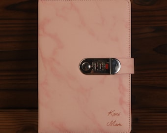 Refillable PU Leather Lock Journal: Personalized Code Diary