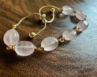 Bracciale in quarzo rosa