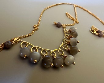 Gray moonstone necklace