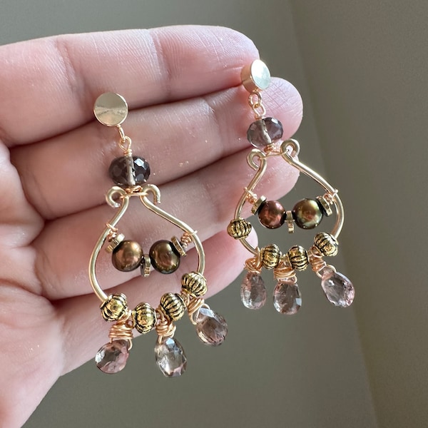 Andalusite earrings