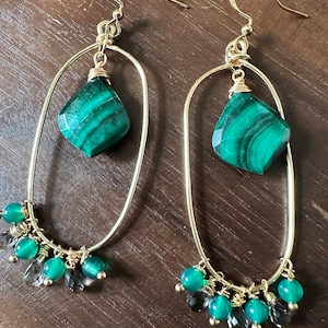 Malachite earrings