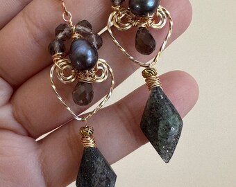 Black Sunstone earrings