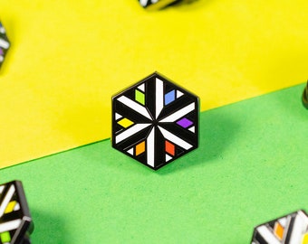 Ally Pride Identity Pin: Geometric Snowflake Enamel Accessory