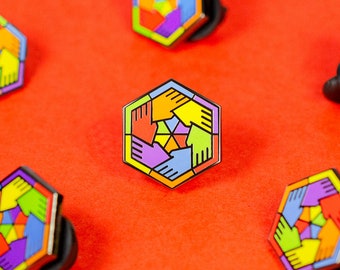 Rainbow Community Pride Pin: LGBTQ+ Inclusive Rainbow Pin Accessory, Support Inclusion (20x17.5x9mm)