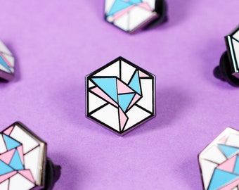 Transgender Pride Enamel Pin: Geometric Freedom Symbol, LGBTQ+ Accessories